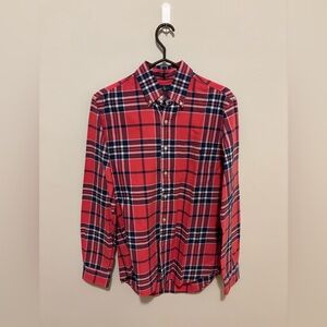 Ralph Lauren Red and Blue Plaid Shirt Medium Slim Fit